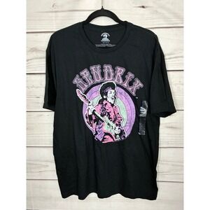 Authentic Hendrix Jimi Hendrix Graphic T-Shirt Black Purple Pink‎ Large New